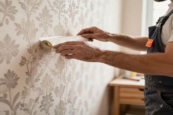 Комбинированная поклейка обоев в два уровня