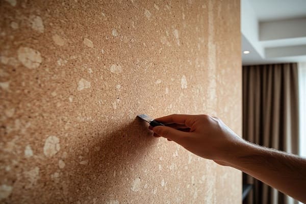 Поклейка пробковых обоев на стены и потолок